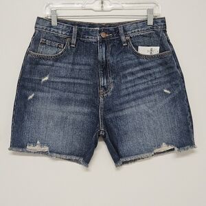 OLD NAVY HIGH RISE SLOUCHY STRAIGHT BUILT IN TOUGH JEAN SHORTS GIRL SIZE 16 PLUS